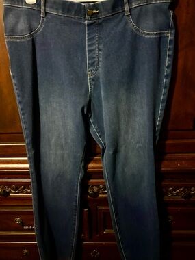 Time and Tru Women's Plus Skinny Jeans in Dark Blue Wash